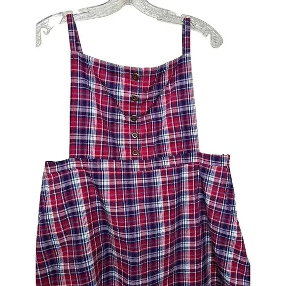 ModCloth Plaid Dress Blue Red Size 1x - Picture 2 of 10